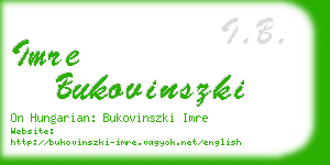 imre bukovinszki business card